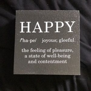 Black “Happy” Wall Decor